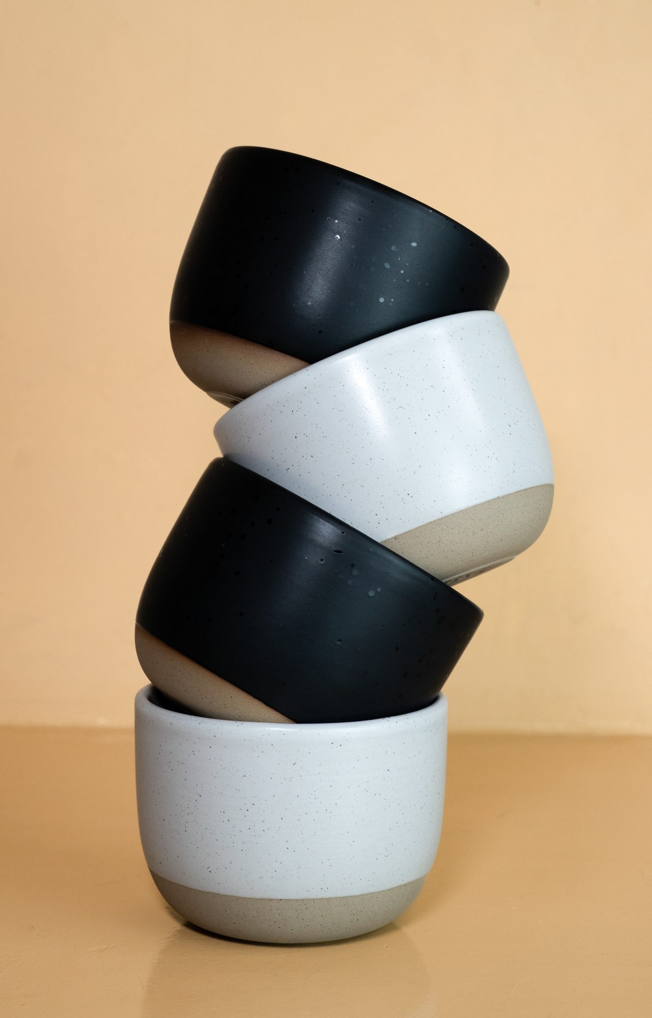 Grounded & Nestled ceramic cups stacked Bali