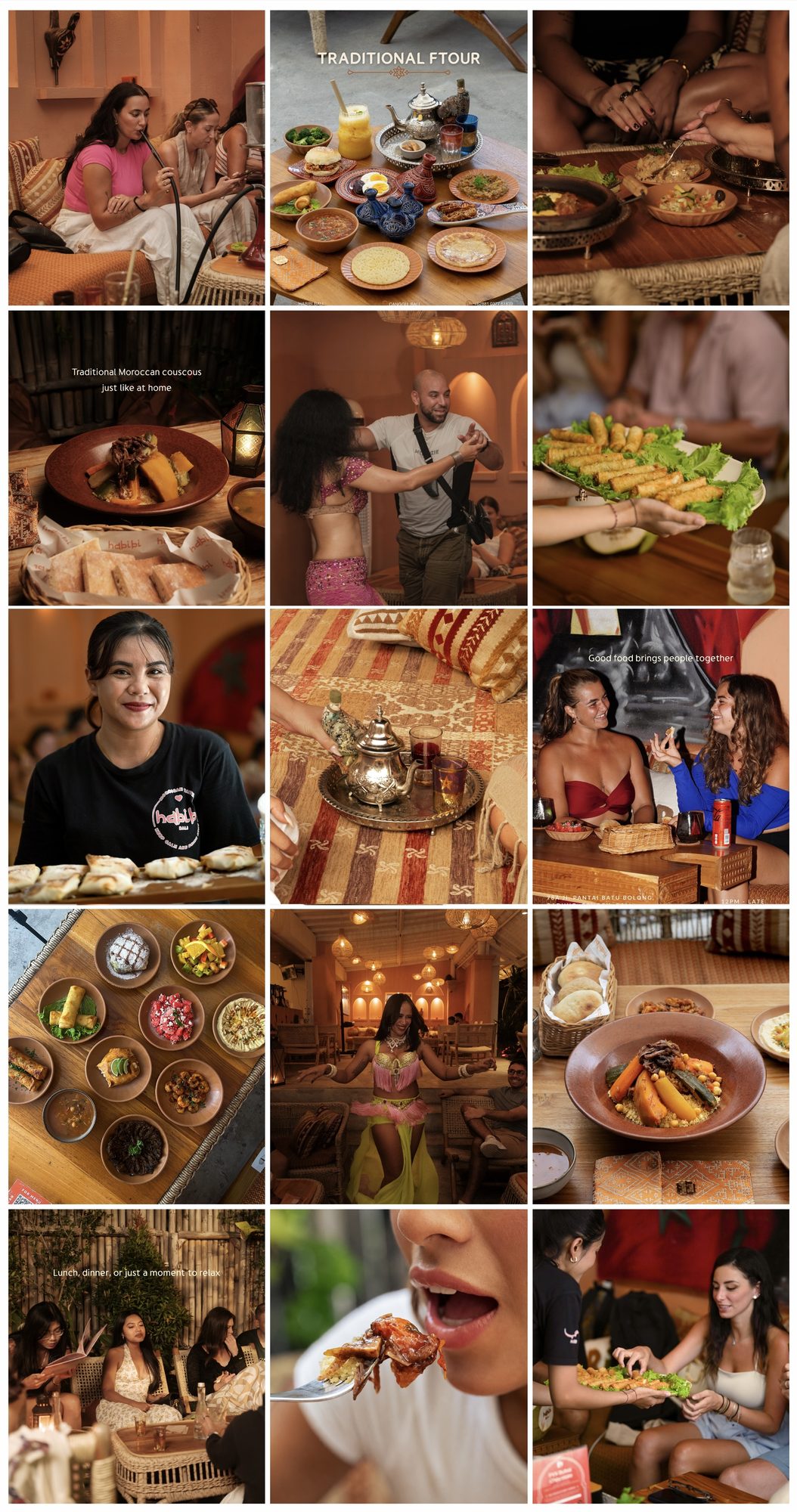Habibi Moroccan restaurant Instagram feed social media management Bali Sunrise Agency
